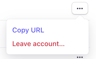 Opción para copiar la URL de una cuenta vinculada